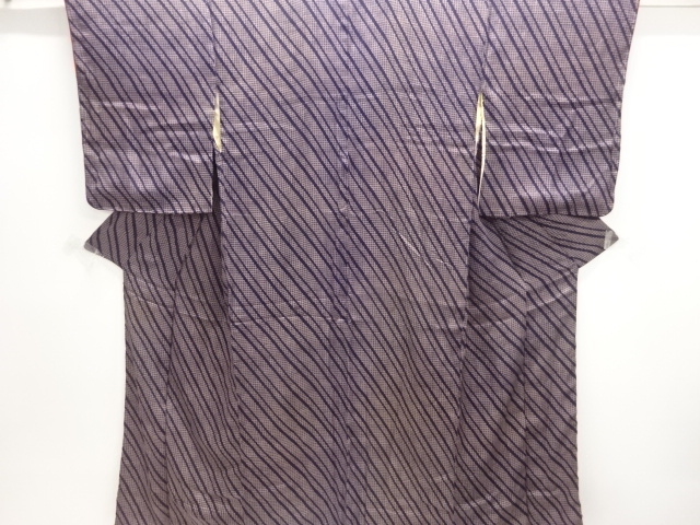 アンティーク　錦紗斜め縞模様着物